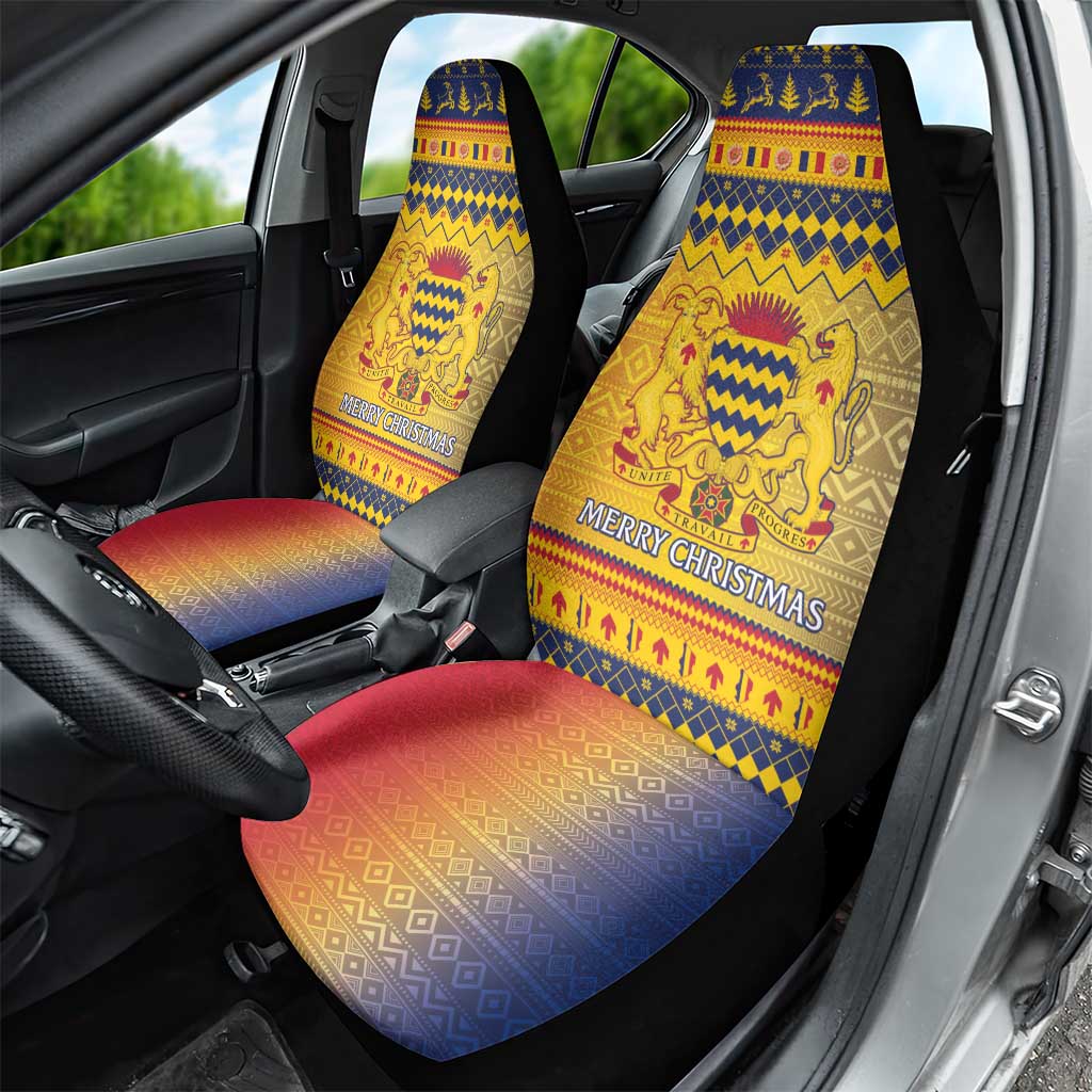 Chad Christmas Car Seat Cover Coat Of Arms Merry Christmas - Wonder Print Shop