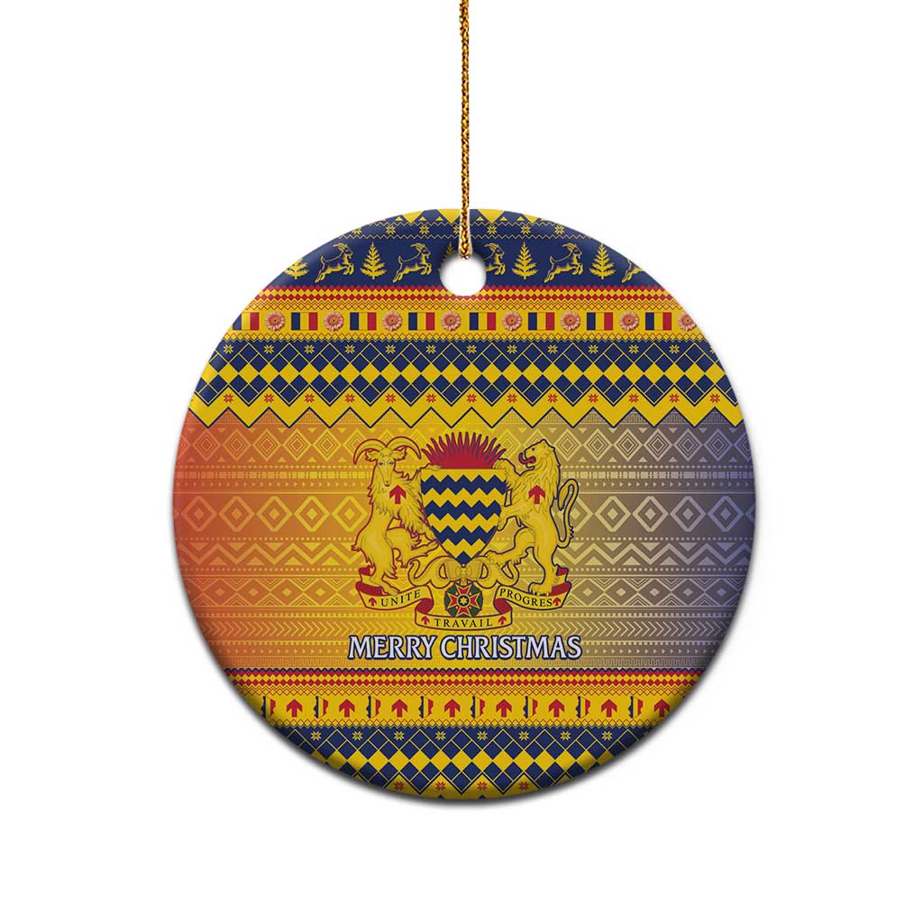 Chad Christmas Ceramic Ornament Coat Of Arms Merry Christmas - Wonder Print Shop