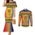 Chad Christmas Couples Matching Mermaid Dress and Long Sleeve Button Shirt Coat Of Arms Merry Christmas