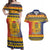 Chad Christmas Couples Matching Off Shoulder Maxi Dress and Hawaiian Shirt Coat Of Arms Merry Christmas - Wonder Print Shop