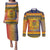 Chad Christmas Couples Matching Puletasi and Long Sleeve Button Shirt Coat Of Arms Merry Christmas - Wonder Print Shop