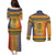 Chad Christmas Couples Matching Puletasi and Long Sleeve Button Shirt Coat Of Arms Merry Christmas - Wonder Print Shop