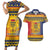 Chad Christmas Couples Matching Short Sleeve Bodycon Dress and Hawaiian Shirt Coat Of Arms Merry Christmas - Wonder Print Shop