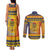 Chad Christmas Couples Matching Tank Maxi Dress and Long Sleeve Button Shirt Coat Of Arms Merry Christmas - Wonder Print Shop