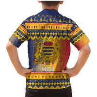 Chad Christmas Family Matching Mermaid Dress and Hawaiian Shirt Coat Of Arms Merry Christmas - Wonder Print Shop