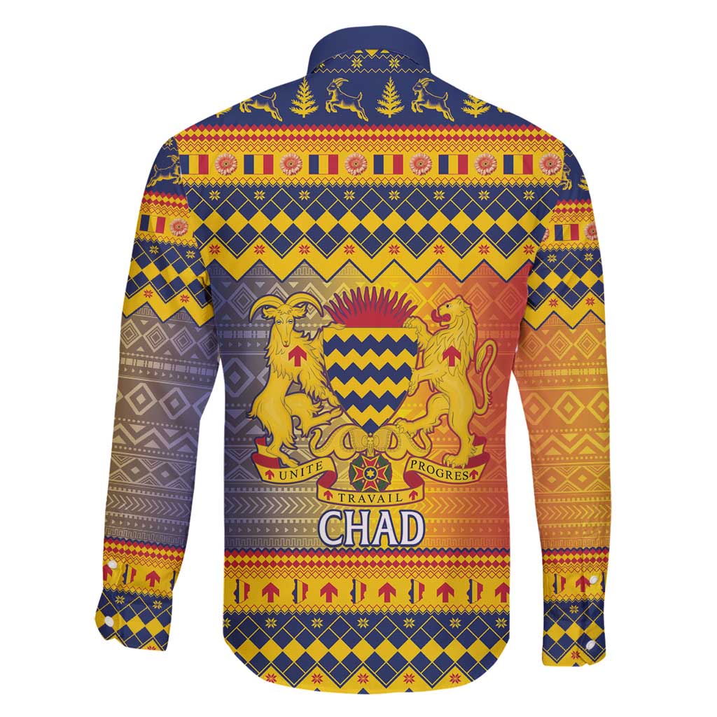 Chad Christmas Family Matching Mermaid Dress and Hawaiian Shirt Coat Of Arms Merry Christmas - Wonder Print Shop