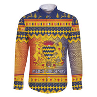 Chad Christmas Family Matching Off Shoulder Maxi Dress and Hawaiian Shirt Coat Of Arms Merry Christmas - Wonder Print Shop