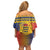 Chad Christmas Family Matching Off Shoulder Short Dress and Hawaiian Shirt Coat Of Arms Merry Christmas - Wonder Print Shop