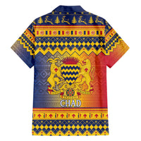 Chad Christmas Family Matching Short Sleeve Bodycon Dress and Hawaiian Shirt Coat Of Arms Merry Christmas - Wonder Print Shop