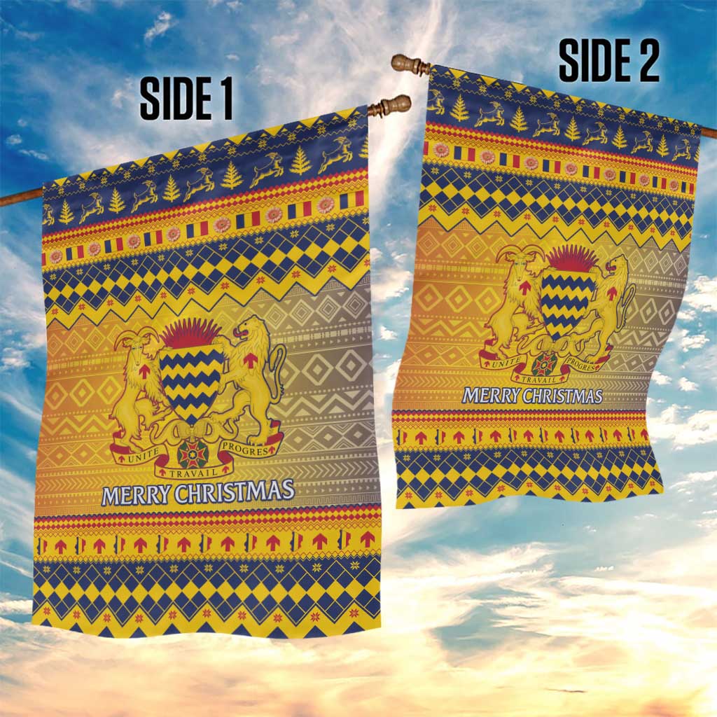 Chad Christmas Garden Flag Coat Of Arms Merry Christmas - Wonder Print Shop