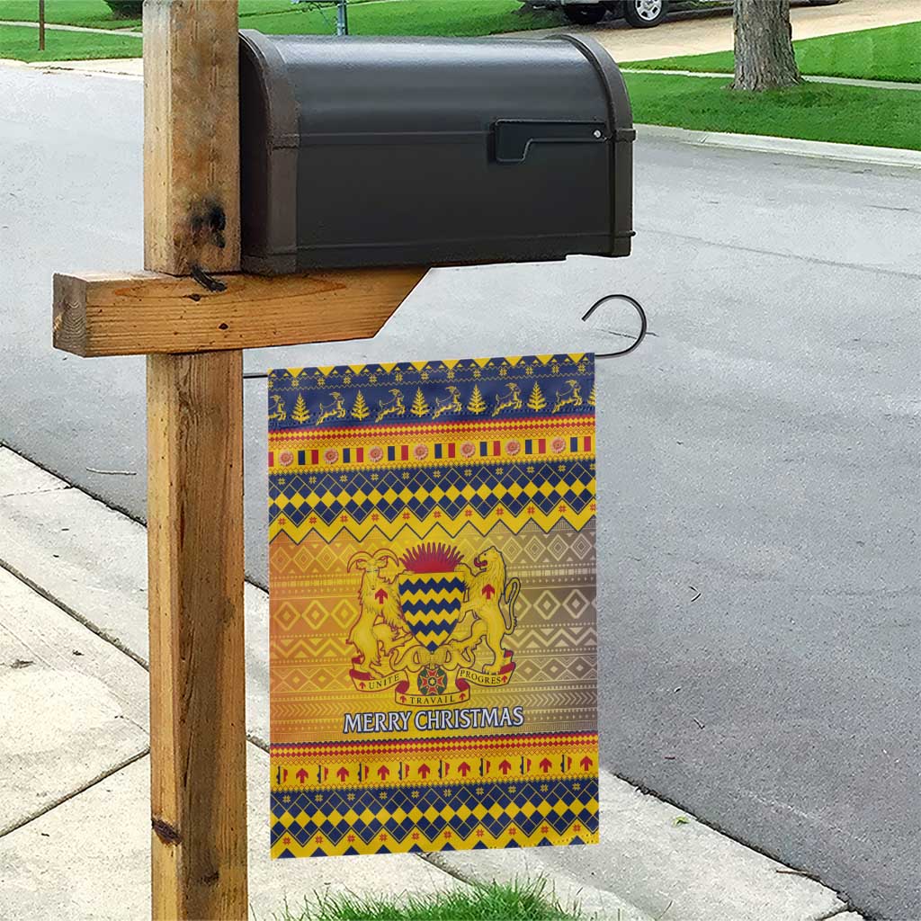 Chad Christmas Garden Flag Coat Of Arms Merry Christmas - Wonder Print Shop