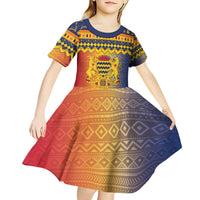 Chad Christmas Kid Short Sleeve Dress Coat Of Arms Merry Christmas - Wonder Print Shop