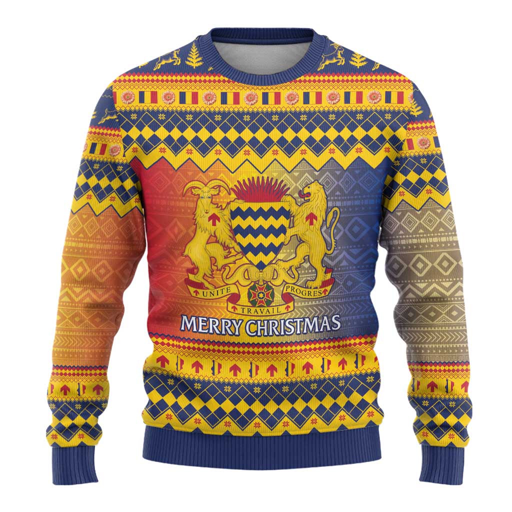 Chad Christmas Ugly Christmas Sweater Coat Of Arms Merry Christmas - Wonder Print Shop