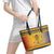 Chad Christmas Leather Tote Bag Coat Of Arms Merry Christmas - Wonder Print Shop