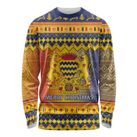 Chad Christmas Long Sleeve Shirt Coat Of Arms Merry Christmas - Wonder Print Shop