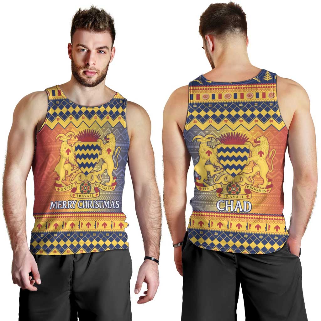 Chad Christmas Men Tank Top Coat Of Arms Merry Christmas - Wonder Print Shop