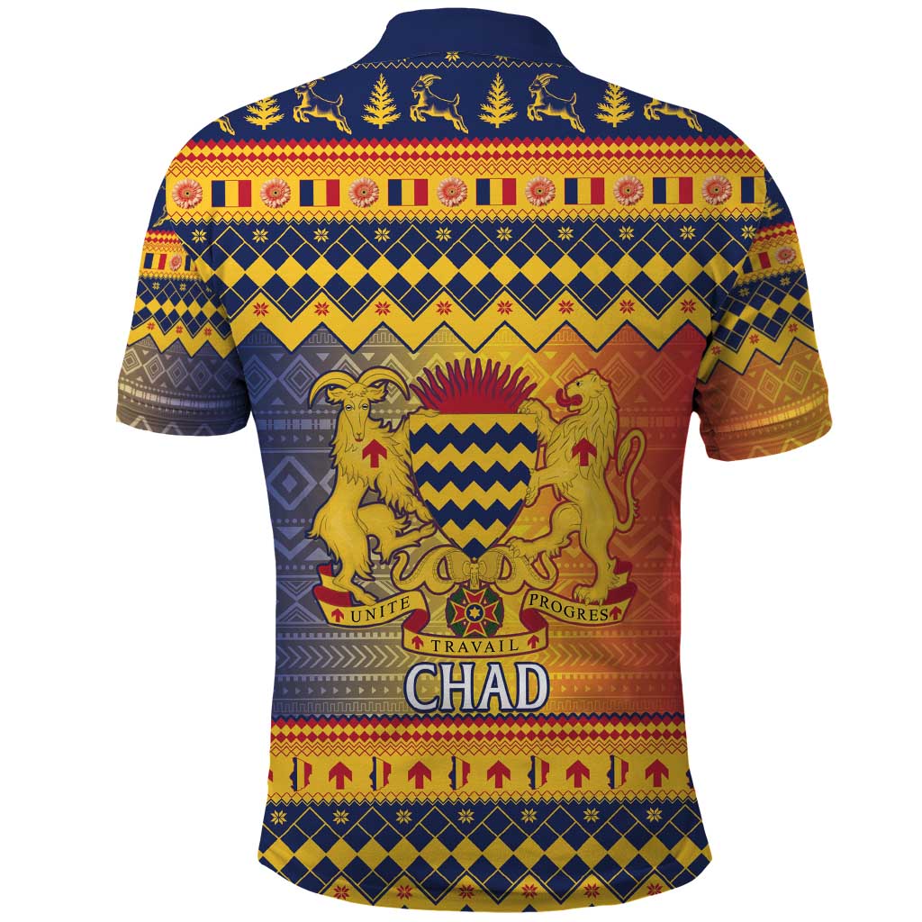 Chad Christmas Polo Shirt Coat Of Arms Merry Christmas - Wonder Print Shop
