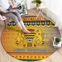 Chad Christmas Round Carpet Coat Of Arms Merry Christmas