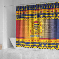 Chad Christmas Shower Curtain Coat Of Arms Merry Christmas