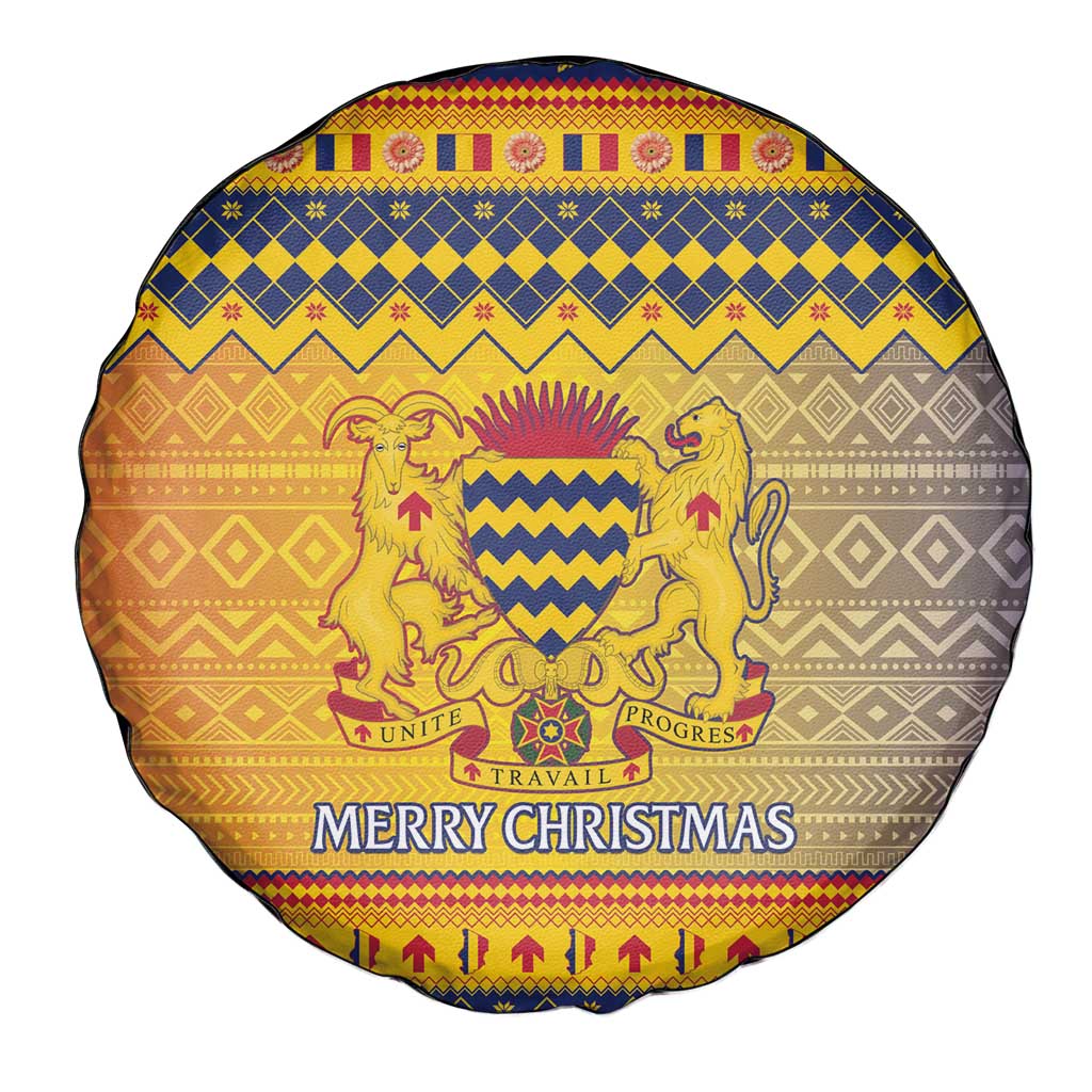 Chad Christmas Spare Tire Cover Coat Of Arms Merry Christmas - Wonder Print Shop