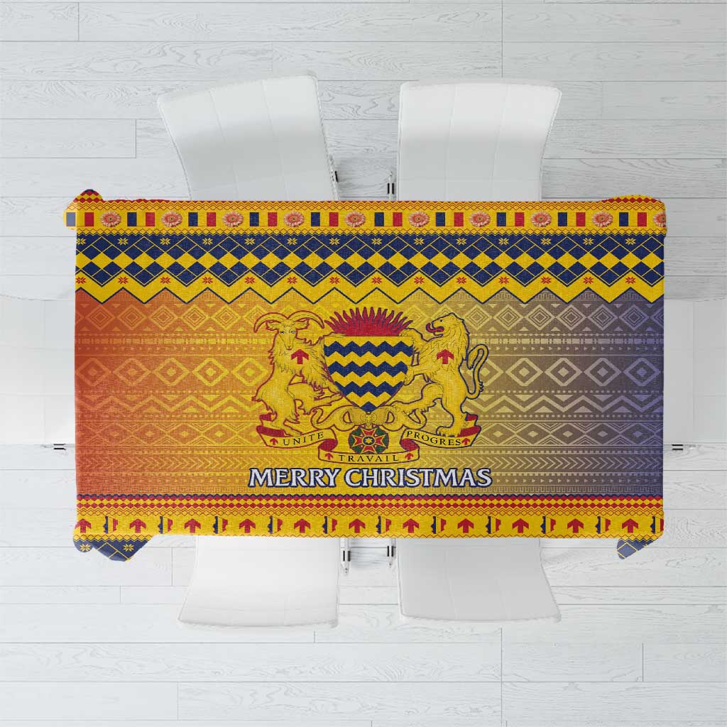 Chad Christmas Tablecloth Coat Of Arms Merry Christmas - Wonder Print Shop