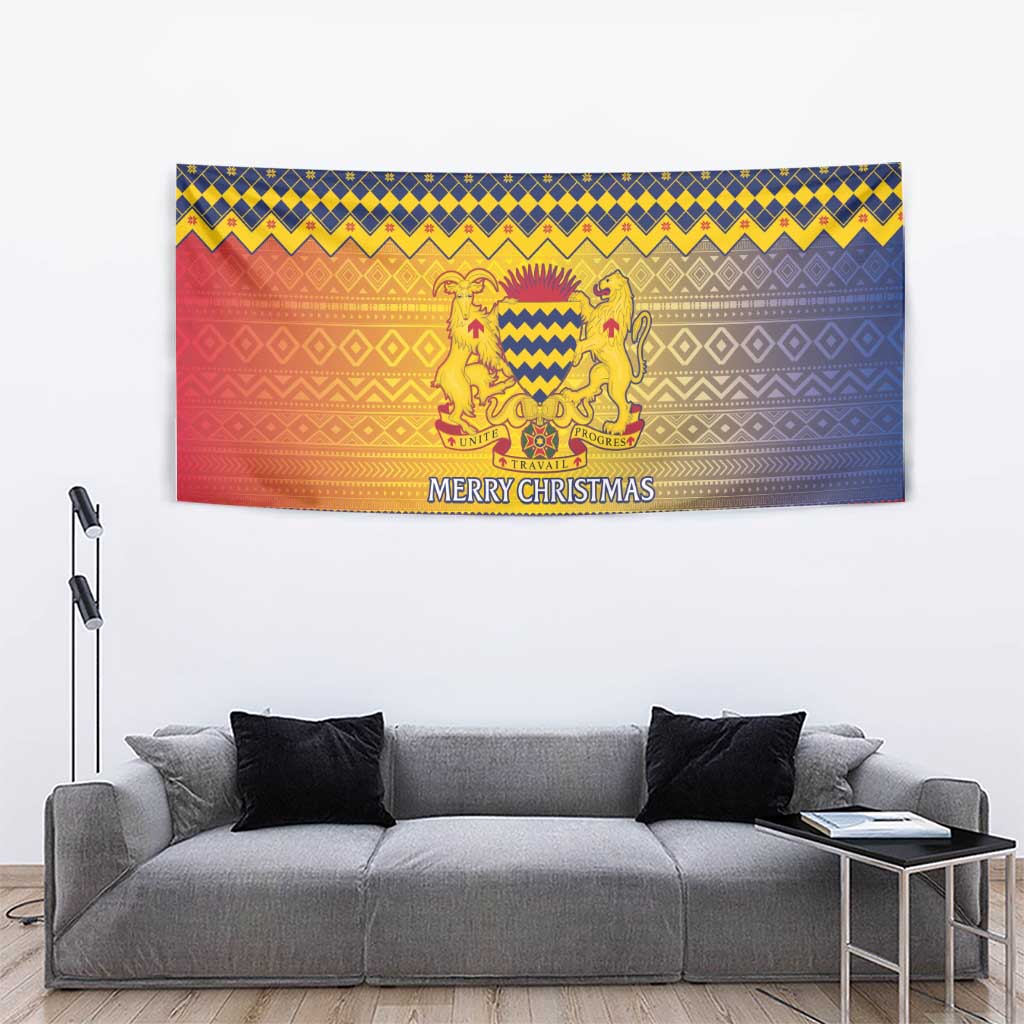 Chad Christmas Tapestry Coat Of Arms Merry Christmas - Wonder Print Shop