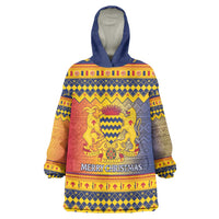 Chad Christmas Wearable Blanket Hoodie Coat Of Arms Merry Christmas - Wonder Print Shop