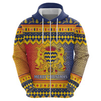 Chad Christmas Zip Hoodie Coat Of Arms Merry Christmas - Wonder Print Shop
