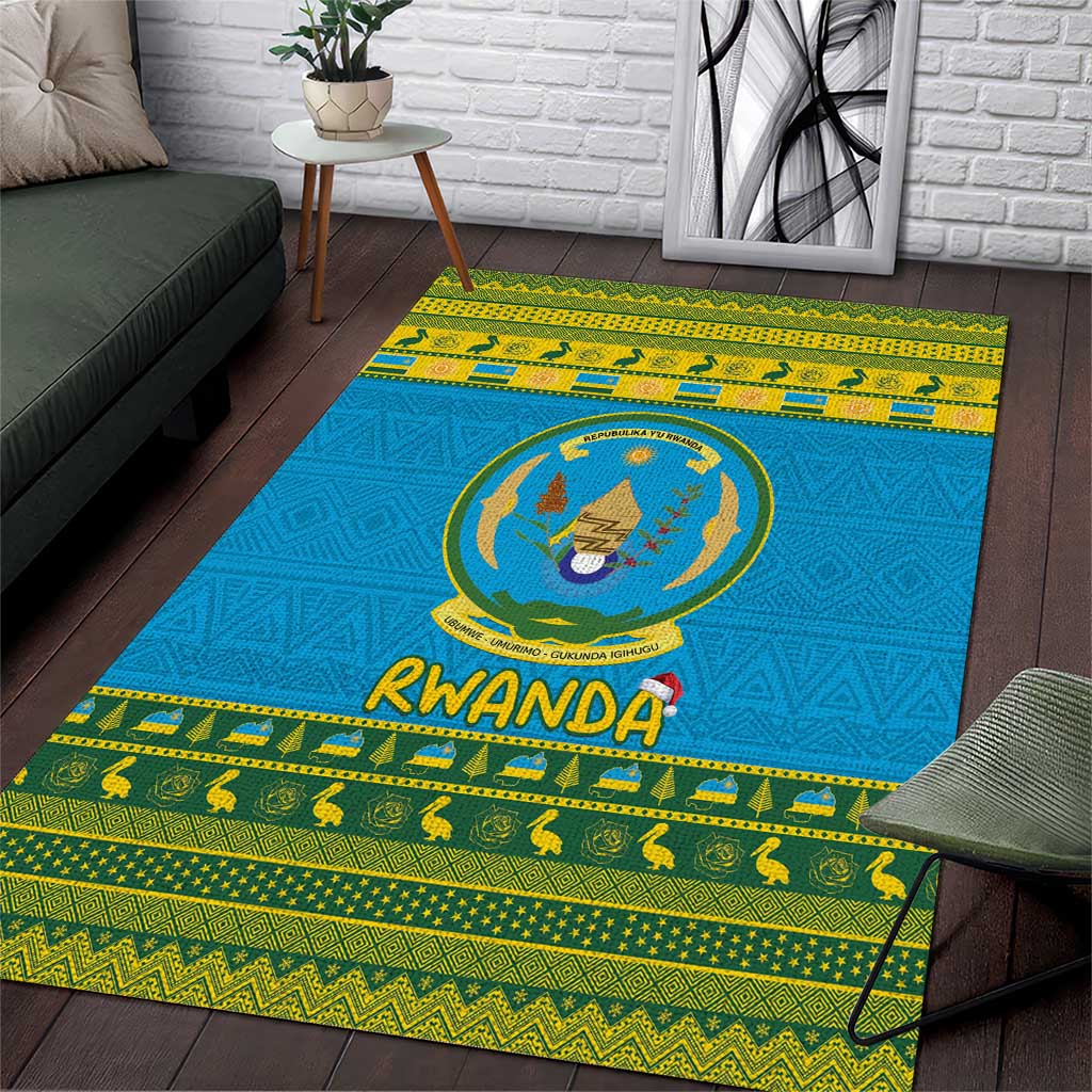 Rwanda Christmas Area Rug Coat Of Arms Noheli Nziza - Wonder Print Shop