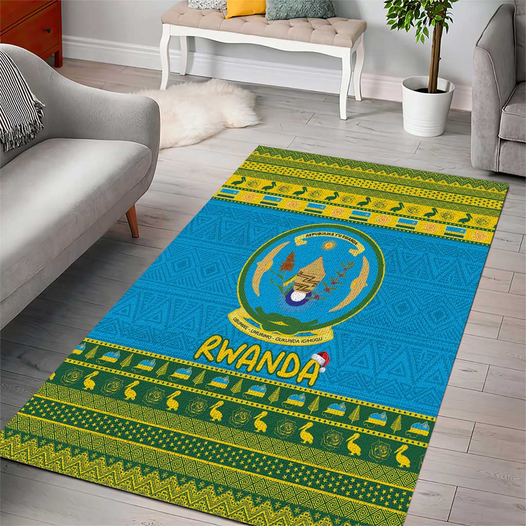 Rwanda Christmas Area Rug Coat Of Arms Noheli Nziza - Wonder Print Shop