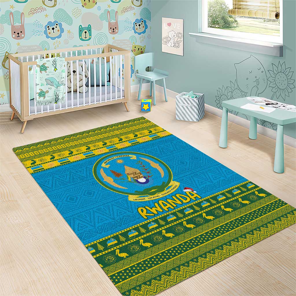 Rwanda Christmas Area Rug Coat Of Arms Noheli Nziza - Wonder Print Shop