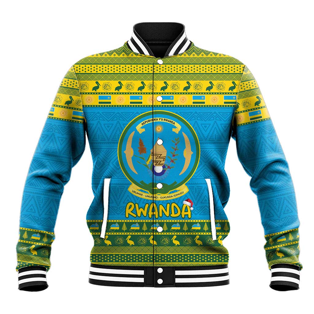 Rwanda Christmas Baseball Jacket Coat Of Arms Noheli Nziza - Wonder Print Shop