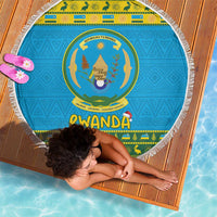 Rwanda Christmas Beach Blanket Coat Of Arms Noheli Nziza - Wonder Print Shop