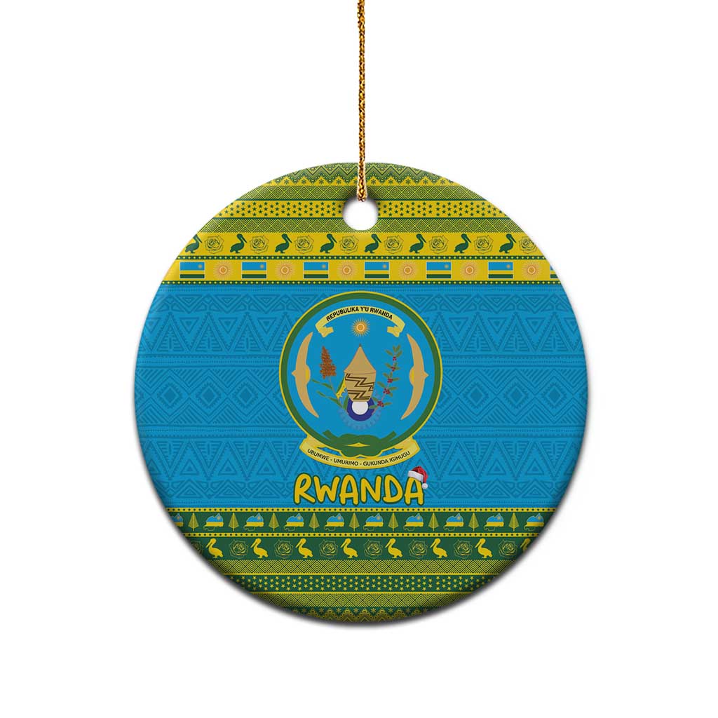 Rwanda Christmas Ceramic Ornament Coat Of Arms Noheli Nziza - Wonder Print Shop