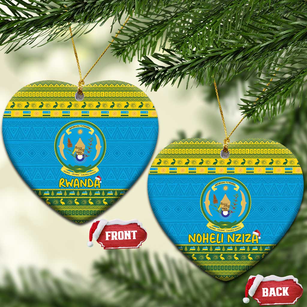 Rwanda Christmas Ceramic Ornament Coat Of Arms Noheli Nziza - Wonder Print Shop