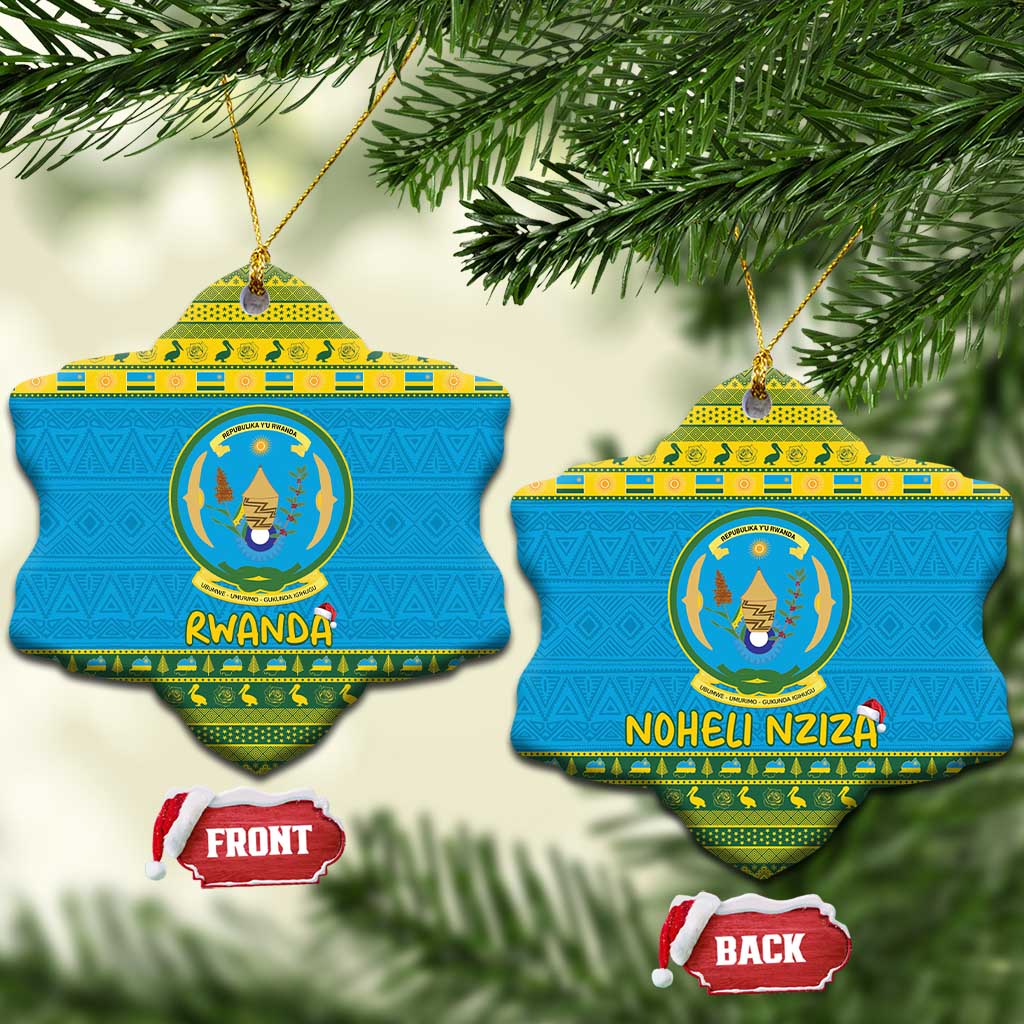 Rwanda Christmas Ceramic Ornament Coat Of Arms Noheli Nziza - Wonder Print Shop