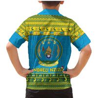 Rwanda Christmas Family Matching Mermaid Dress and Hawaiian Shirt Coat Of Arms Noheli Nziza - Wonder Print Shop