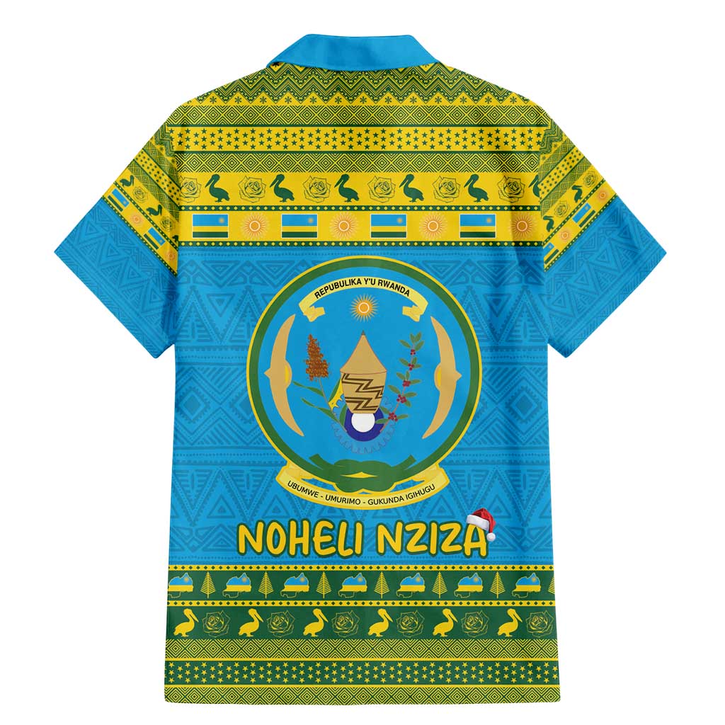 Rwanda Christmas Family Matching Mermaid Dress and Hawaiian Shirt Coat Of Arms Noheli Nziza - Wonder Print Shop