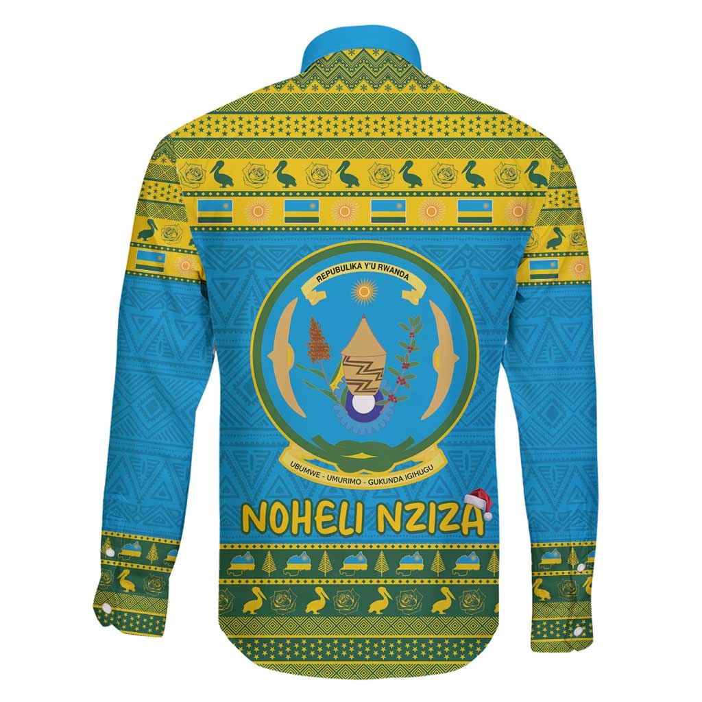Rwanda Christmas Family Matching Mermaid Dress and Hawaiian Shirt Coat Of Arms Noheli Nziza - Wonder Print Shop