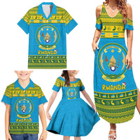 Rwanda Christmas Family Matching Summer Maxi Dress and Hawaiian Shirt Coat Of Arms Noheli Nziza - Wonder Print Shop
