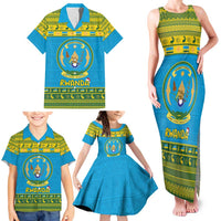Rwanda Christmas Family Matching Tank Maxi Dress and Hawaiian Shirt Coat Of Arms Noheli Nziza - Wonder Print Shop