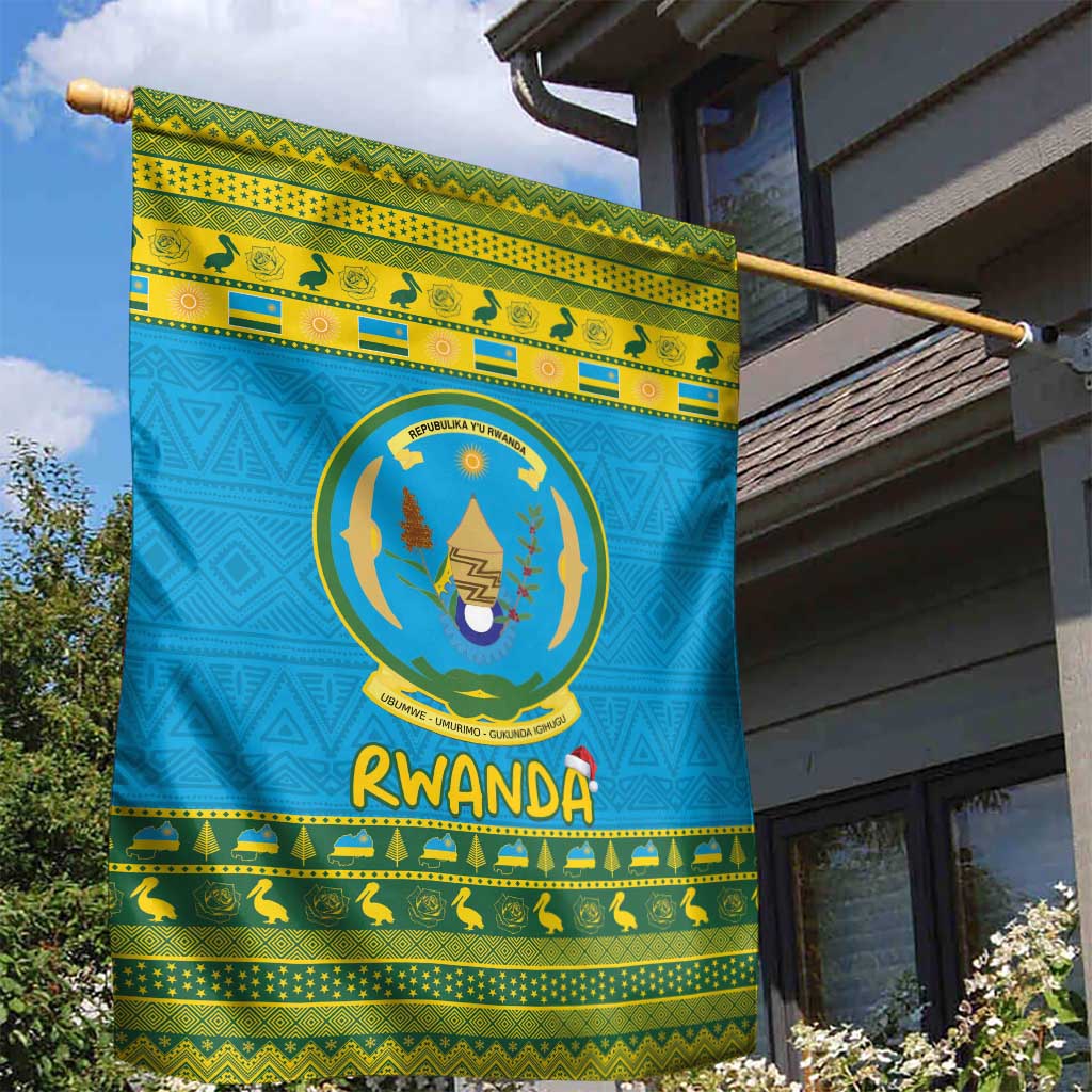 Rwanda Christmas Garden Flag Coat Of Arms Noheli Nziza - Wonder Print Shop