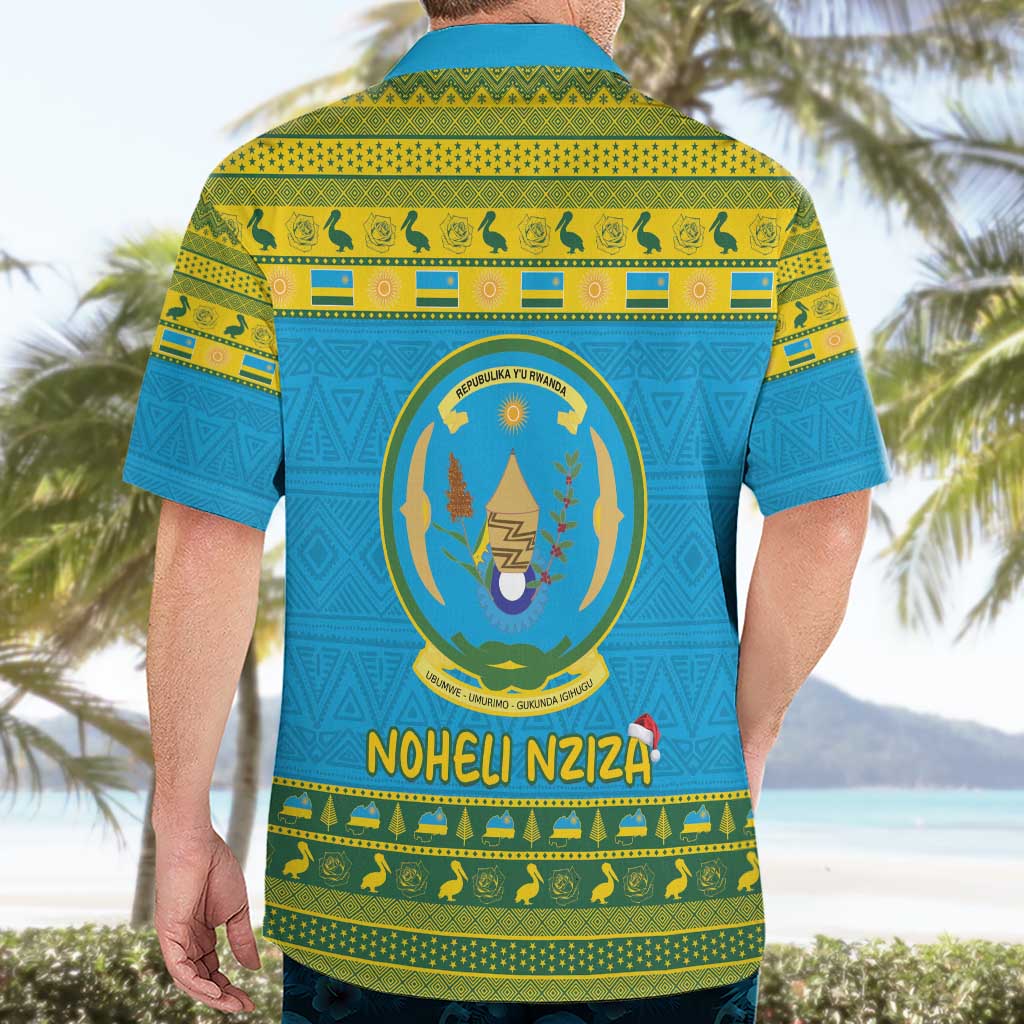 Rwanda Christmas Hawaiian Shirt Coat Of Arms Noheli Nziza - Wonder Print Shop