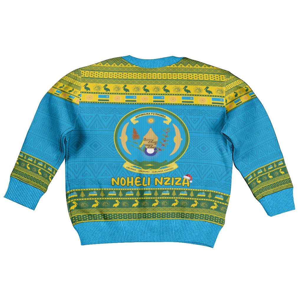 Rwanda Christmas Kid Ugly Christmas Sweater Coat Of Arms Noheli Nziza - Wonder Print Shop