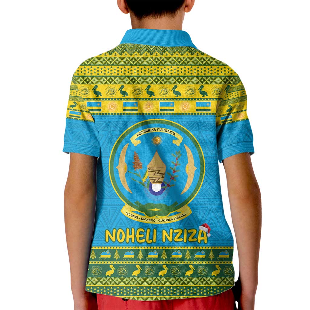 Rwanda Christmas Kid Polo Shirt Coat Of Arms Noheli Nziza - Wonder Print Shop