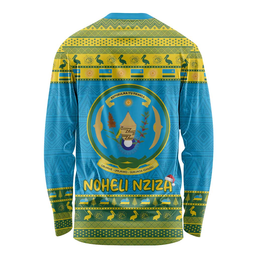 Rwanda Christmas Long Sleeve Shirt Coat Of Arms Noheli Nziza - Wonder Print Shop