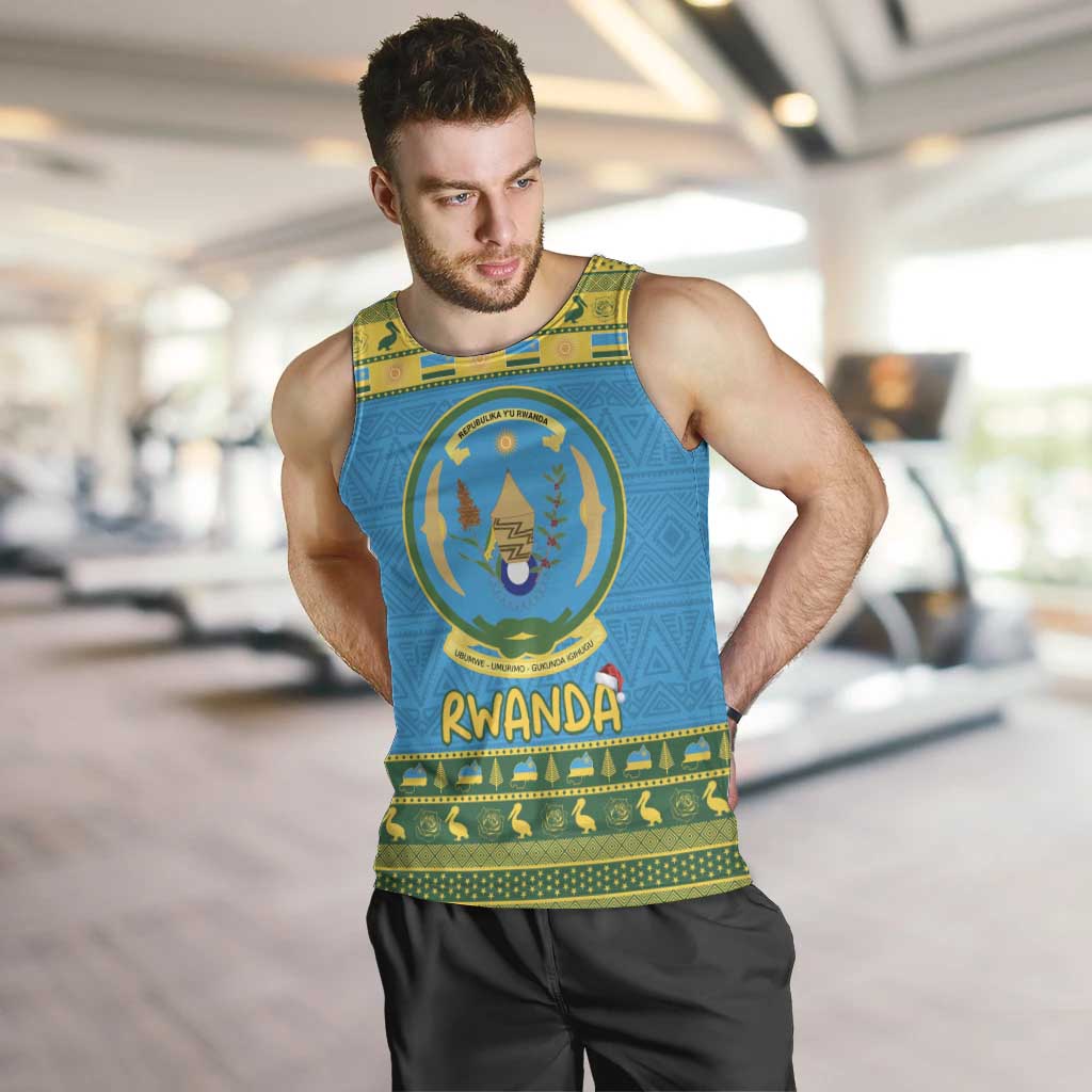 Rwanda Christmas Men Tank Top Coat Of Arms Noheli Nziza - Wonder Print Shop