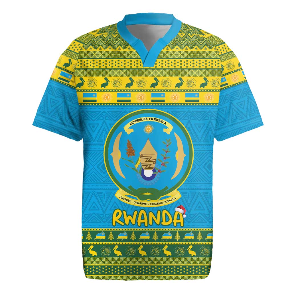 Rwanda Christmas Rugby Jersey Coat Of Arms Noheli Nziza - Wonder Print Shop