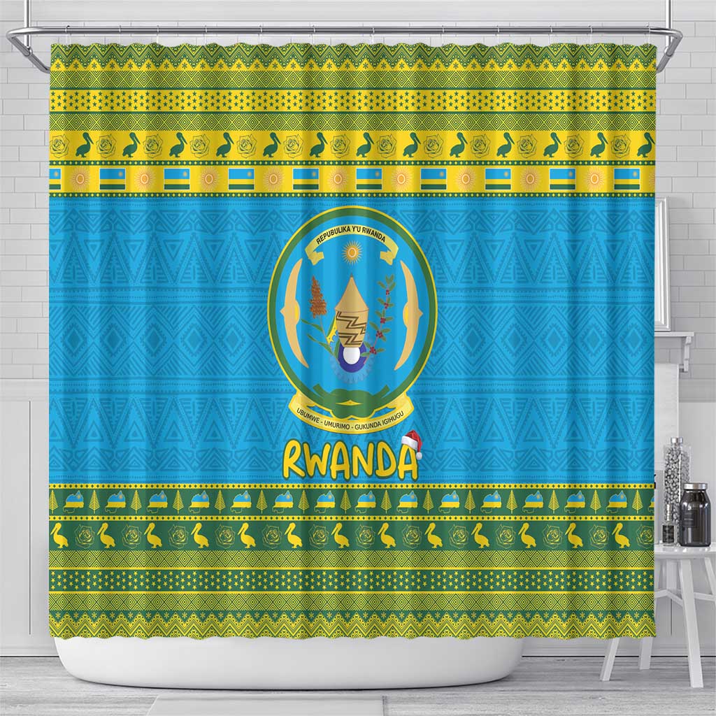 Rwanda Christmas Shower Curtain Coat Of Arms Noheli Nziza