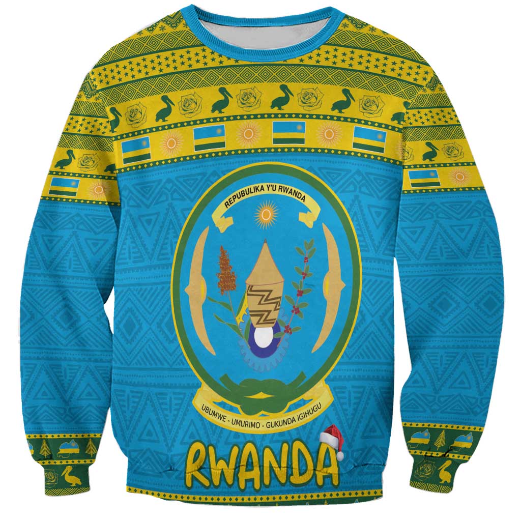 Rwanda Christmas Sweatshirt Coat Of Arms Noheli Nziza - Wonder Print Shop